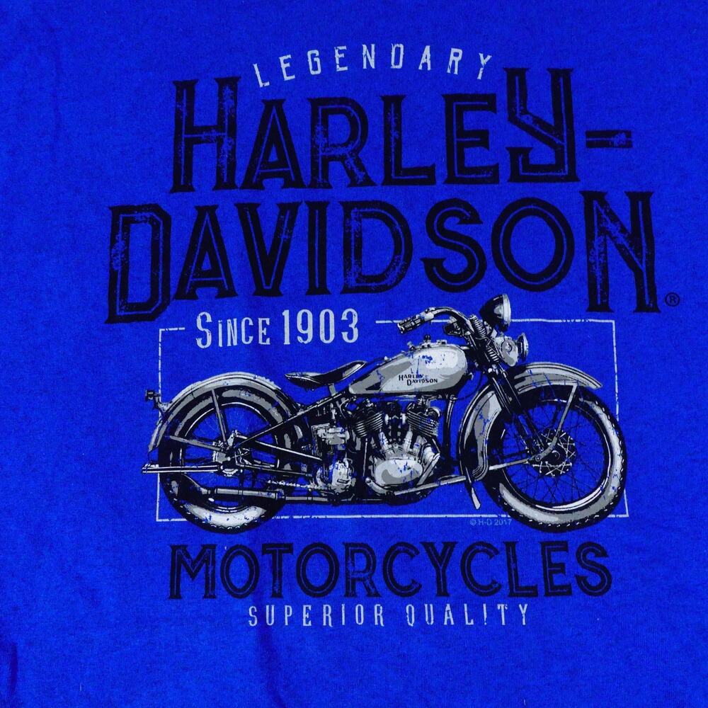 Harley Davidson Legendary Bartels Los Angeles CA Blue T Shirt Men's XL